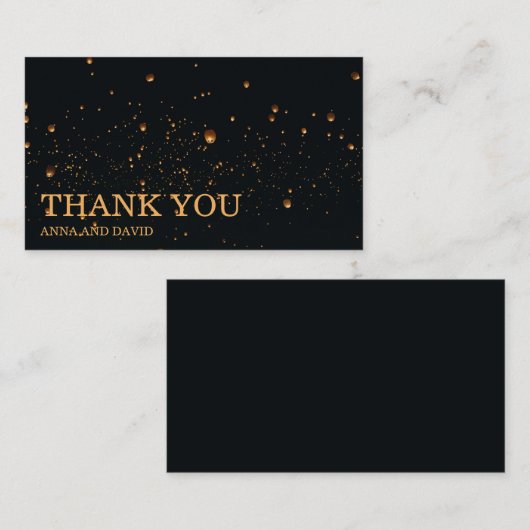 Elegant Fire Sky Lantern Weddenschap Hartelijk dan Informatiekaartje (Voorkant / Achterkant)