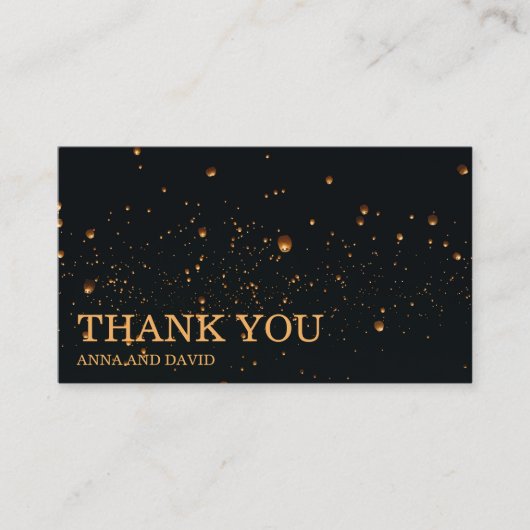 Elegant Fire Sky Lantern Weddenschap Hartelijk dan Informatiekaartje (Voorkant)