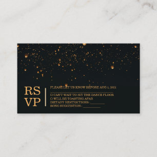 Elegant Fire Sky Lantern Wedding RSVP-kaart Informatiekaartje