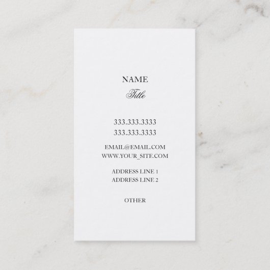 Elegant Fire Whirl Monogram Visitekaartje (Achterkant)