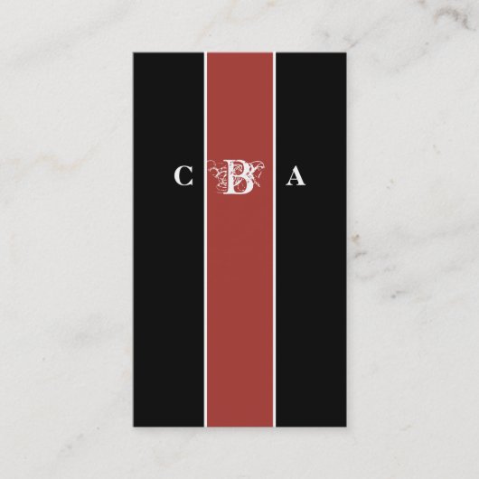 Elegant Fire Whirl Monogram Visitekaartje (Voorkant)