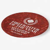 Elegant Firefighter of the Year Red Marble Papieren Bordje (Gekanteld)