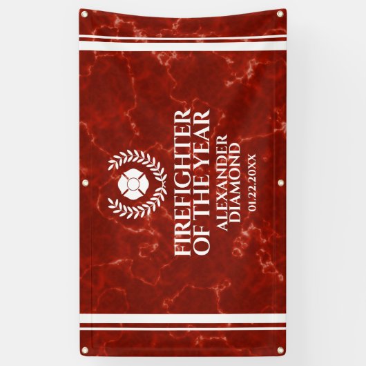 Elegant Firefighter of the Year Red Marble Spandoek (Verticaal)