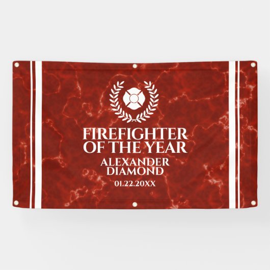 Elegant Firefighter of the Year Red Marble Spandoek (Horizontaal)