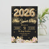 Elegant Fireworks New Year Kaart (Staand voorkant)