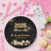 Elegant Fireworks New Year Papieren Bordje (Feest)