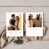 Elegant First Christmas 4 Photo Merrily Ever After Feestdagenkaart