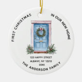 Elegant First Christmas In Our New Home Photo Keramisch Ornament (Voorkant)