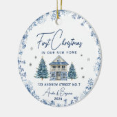 elegant first christmas new home blue ornament (Links)