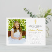 Elegant First Community Foto Real Gold Folie Uitnodiging (Staand Voorkant)