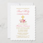 Elegant First Community Waterverf Floral Pink Kaart (Voorkant)