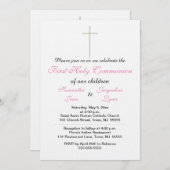 Elegant First Heilige Communauteit Roze Twinen Kaart (Voorkant / Achterkant)