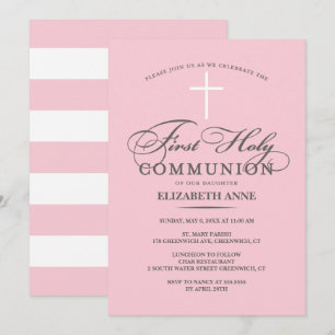 Elegant First Heilige Communauteit Uitnodiging Roz