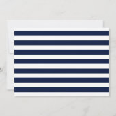 Elegant First Heilige Commune Foto Blauwe Stripes Bedankkaart (Achterkant)