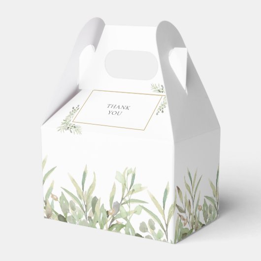 Elegant First Heilige Communie Greenery Bedankdoosjes (Achterkant)