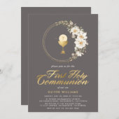 Elegant First Heilige Communie  Kaart (Voorkant / Achterkant)