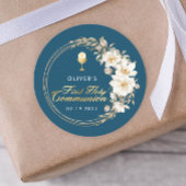 Elegant First Heilige Communie Ronde Sticker