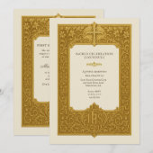 Elegant First Holy Communion Gold Chalice Kaart (Voorkant / Achterkant)