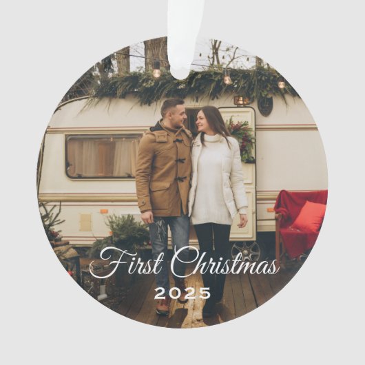 Elegant First Kerstfoto Keepomwille Ornament (voorkant)