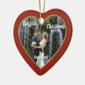 Elegant First Kerstmis Together Photo Ornament (Links)