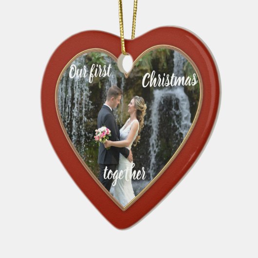 Elegant First Kerstmis Together Photo Ornament (Links)