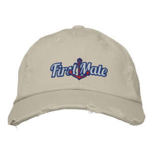 Elegant First Mate Nautical Anchor Embroidery Pet