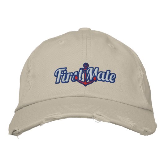 Elegant First Mate Nautical Anchor Embroidery Pet (Voorkant)