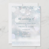 Elegant First Snowflakes Winter Wedding Kaart (Voorkant)