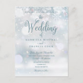 Elegant First Snowflakes Winter Wedding Uitnodiging Briefkaart (Voorkant)