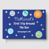 Elegant First Trip Around The Sun Boy's Birthday Gastenboek (Voorkant)