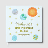Elegant First Trip Around The Sun Boy's Birthday Gastenboek (Voorkant)