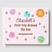 Elegant First Trip Around The Sun Girl's Birthday Gastenboek (Voorkant)