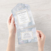 Elegant First Winter Snowflakes Baby shower All In One Uitnodiging (Afscheurbaar)