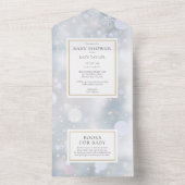Elegant First Winter Snowflakes Baby shower All In One Uitnodiging (Binnen)