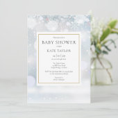 Elegant First Winter Snowflakes Baby shower Kaart (Staand voorkant)