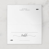Elegant Fish Meal Option Wedding Place Card Plaatskaartje (Buitenkant ongevouwen)