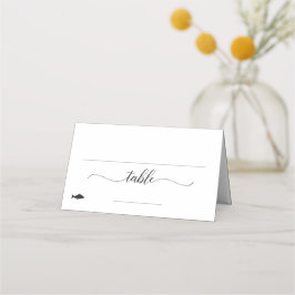 Elegant Fish Meal Option Wedding Place Card Plaatskaartje