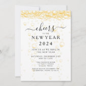 Elegant Fizz Oudejaarsavond feest Kaart (Voorkant)