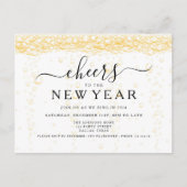 Elegant Fizz Oudejaarsavond feest Uitnodiging Briefkaart (Voorkant)