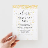 Elegant Fizz Oudjaarsfeest Kaart