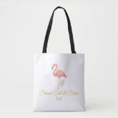 Elegant Flamingo Art with Soft Pastel Quote Tote Bag (Voorkant)