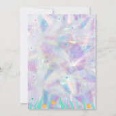 Elegant Flamingo Holografisch Baby shower Kaart (Achterkant)