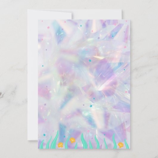 Elegant Flamingo Holografisch Baby shower Kaart (Achterkant)