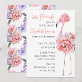 Elegant Flamingo Invitation Aankondiging (Voorkant / Achterkant)