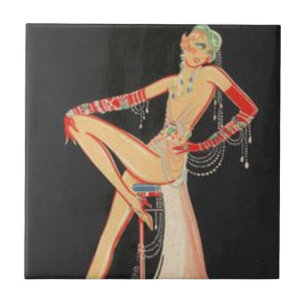 Elegant Flapper Tegeltje