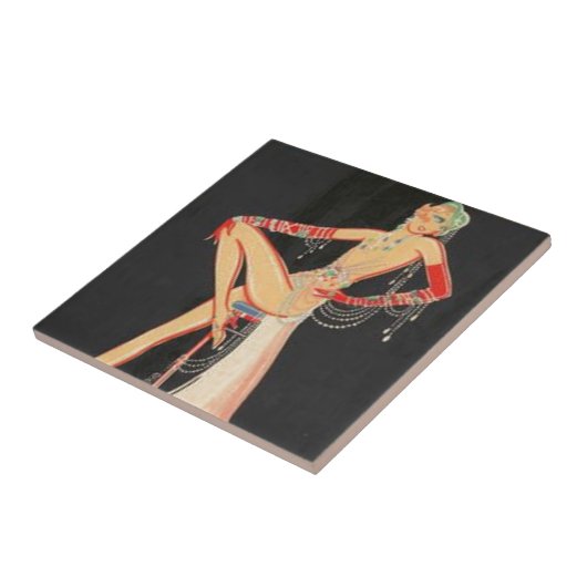 Elegant Flapper Tegeltje (Zijkant)