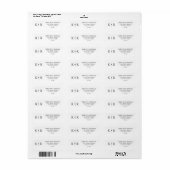 Elegant Flare Monogram Huwelijks Retouradres Etiket (Full Sheet)