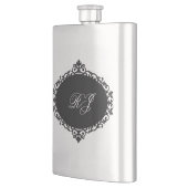 Elegant Flask Zwart Zilver Monogram Flacon (Links)