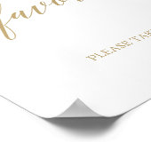 Elegant Flat Gold Calligraphy Favors Poster (Hoek)