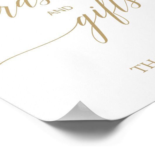 Elegant Flat Gold Calligraphy Kaarten and Gifts Si Poster (Hoek)